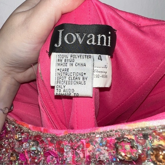 Jovani Pink Strapless Sequin Embellished Floral Dress - Picture 3 of 7